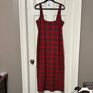 Plaid Bodycon Red Dress